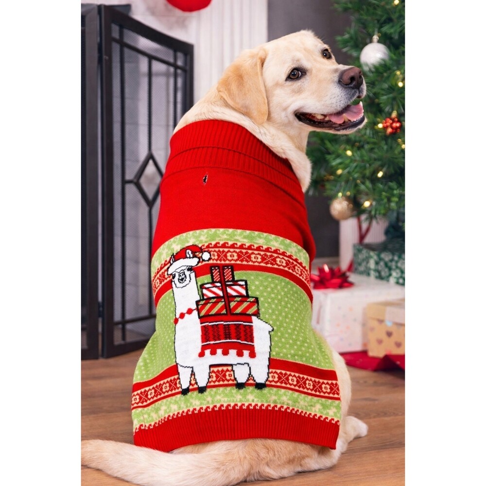 Llama Dog Holiday Christmas Pet Ugly Sweater Small Xmas Noel Funny New NWT